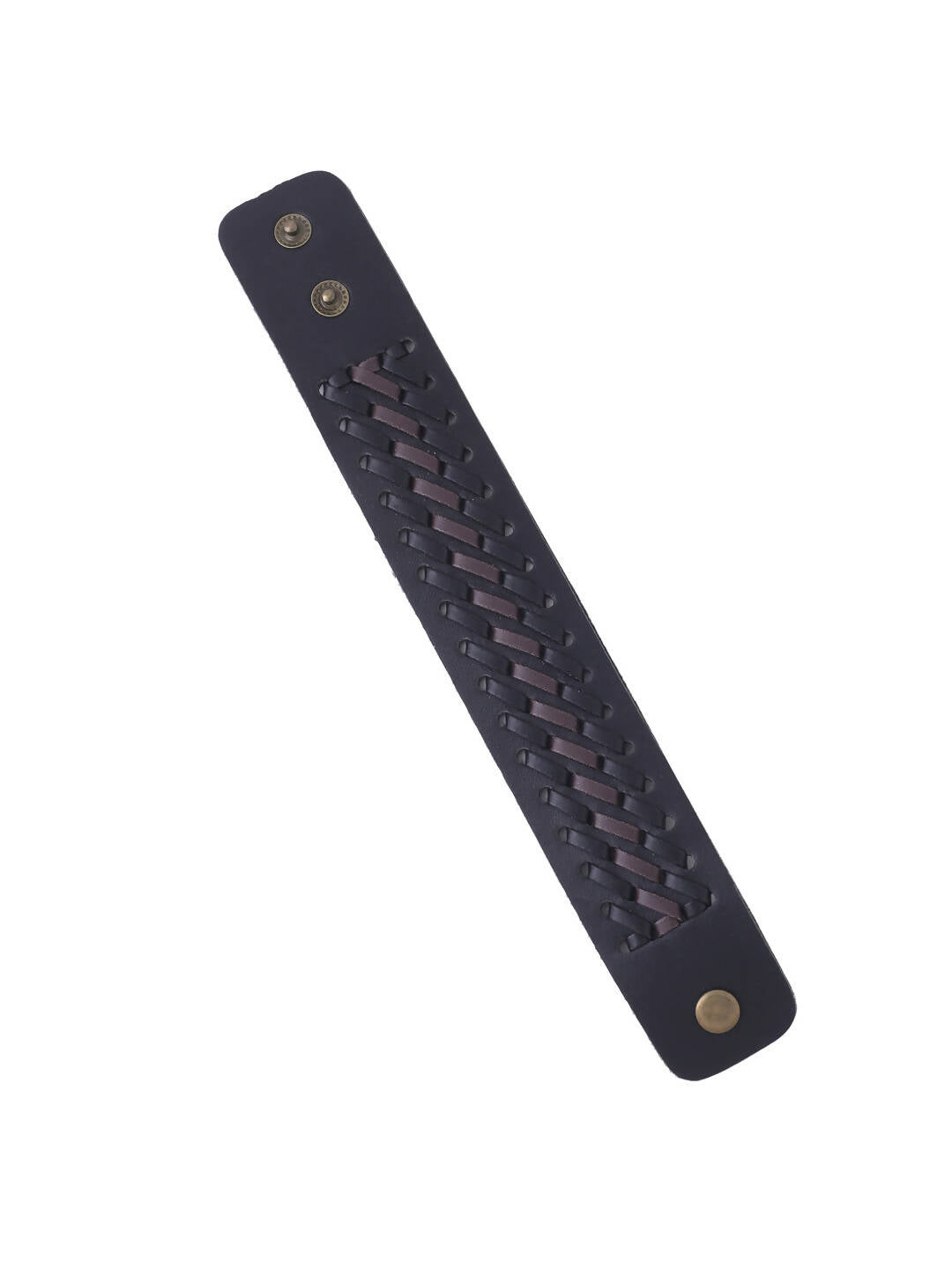 NVR Men's Black Leather Bracelet | Grocsy