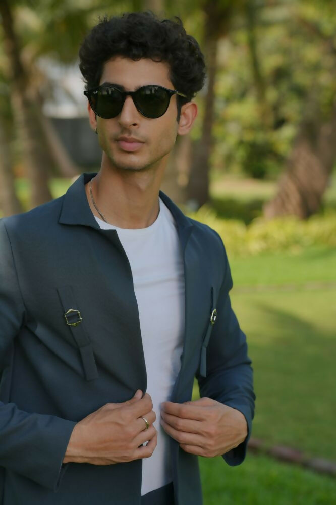 Gridon Dark Greish Shacket by Hilo Design | Grocsy