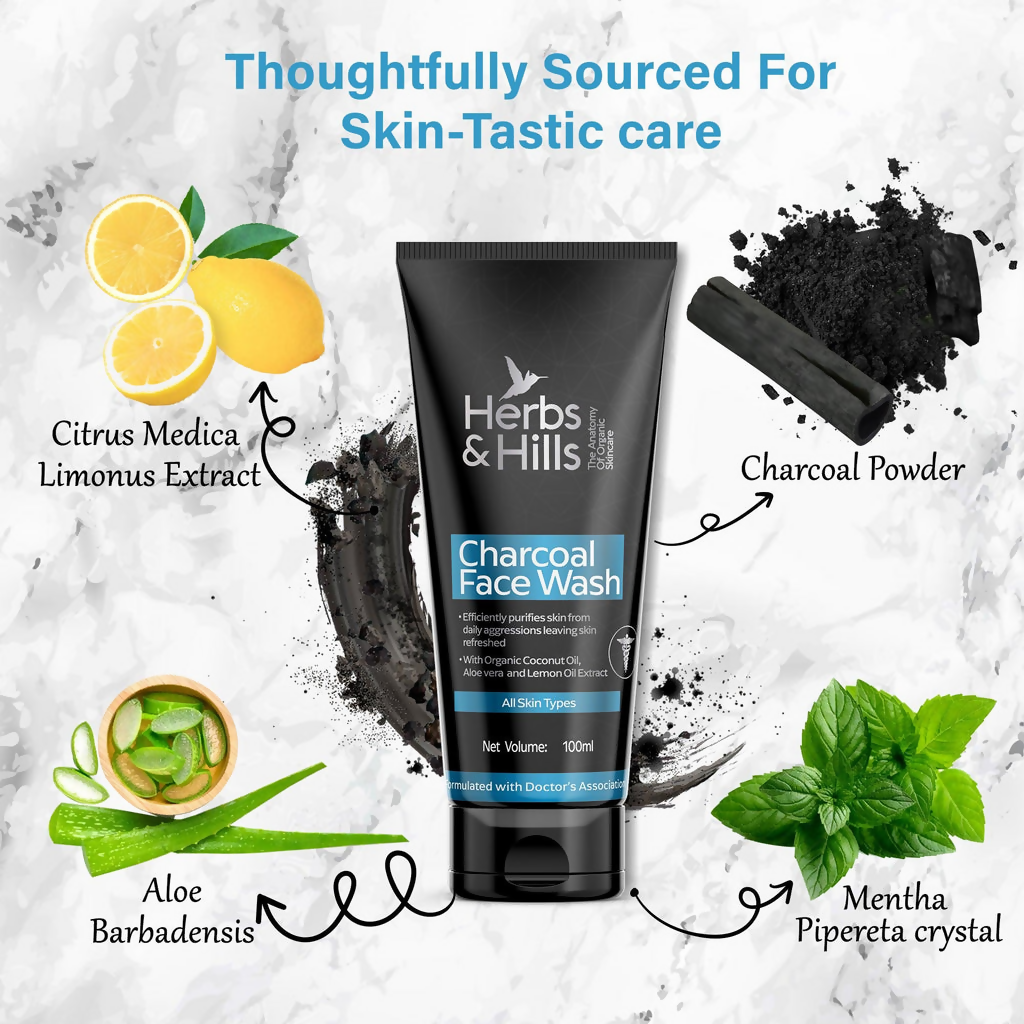 Herbs & Hills Charcoal Face Wash | Grocsy