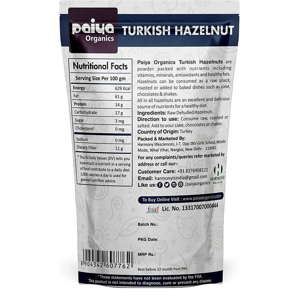 Paiya Organics Turkish Hazelnut | Grocsy