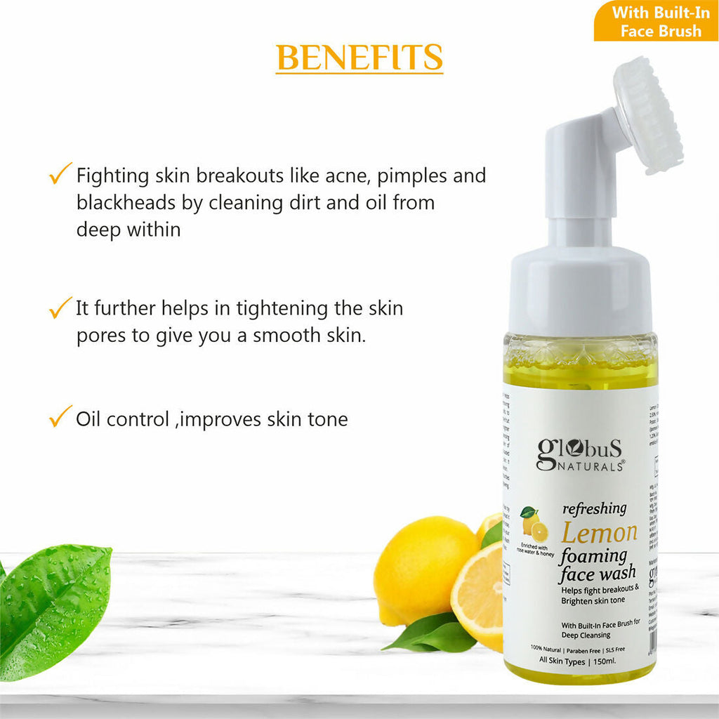 Globus Naturals Brush Lemon Face wash | Grocsy