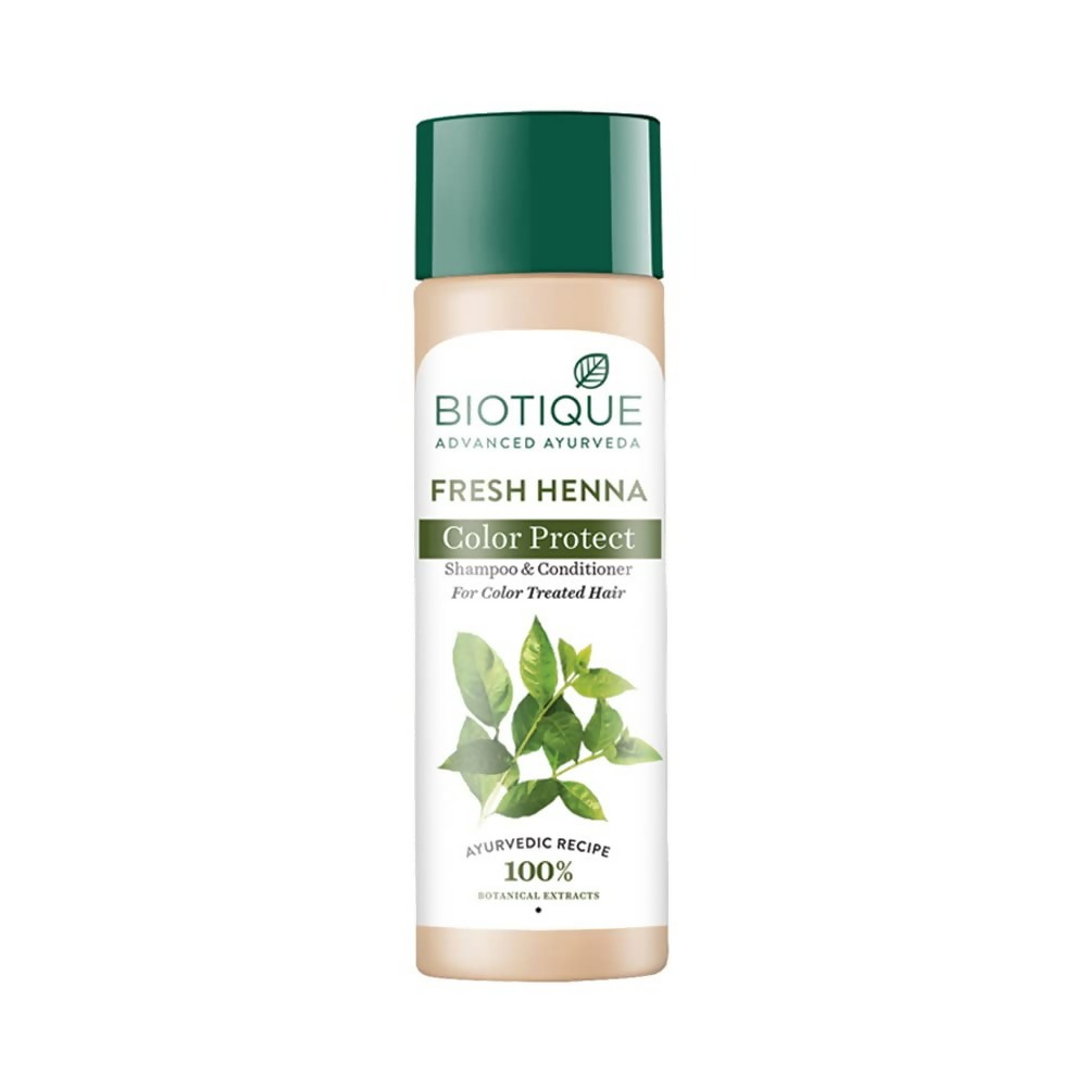 Biotique Fresh Henna Color Protect Shampoo & Conditioner For Color Treated Hair | Grocsy