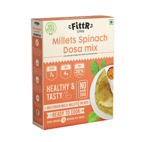 FittR biTes Millets Spinach Instant Dosa Mix | Grocsy