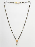 NVR Women Ethnic Gold-Polished Beaded Mangalsutra With Ad Stone | Grocsy