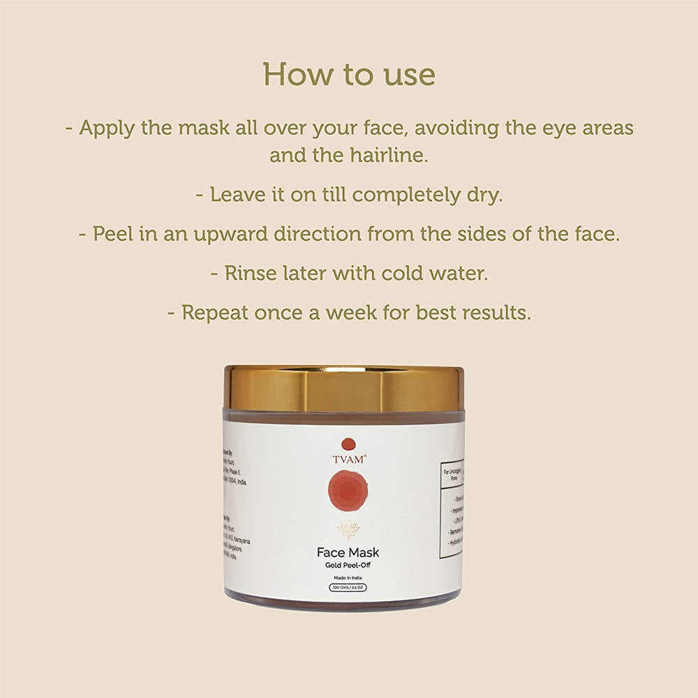 Tvam Gold Peel Off Face Mask | Grocsy