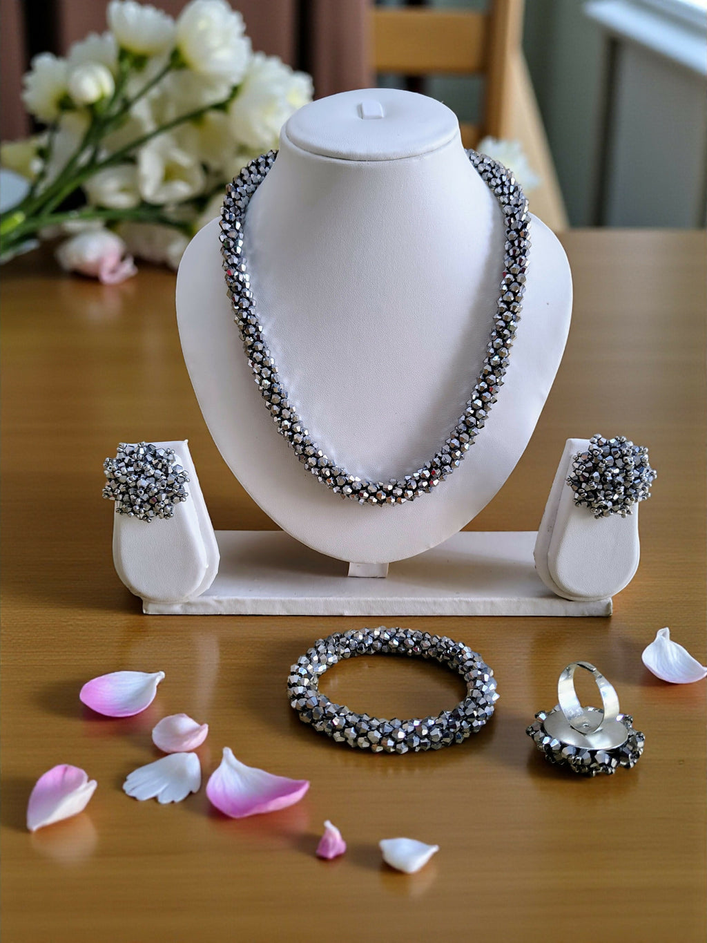 Inhanns Rangshine 4-In-1 Crystal Glam Set - Handmade - Silver | Grocsy