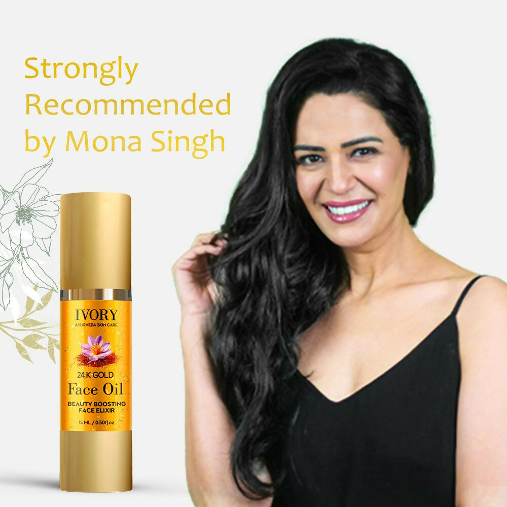 Ivory Natural 24K Gold Face Polish Oil For Luxurious Exfoliating And Rejuvenating Skincare | Grocsy