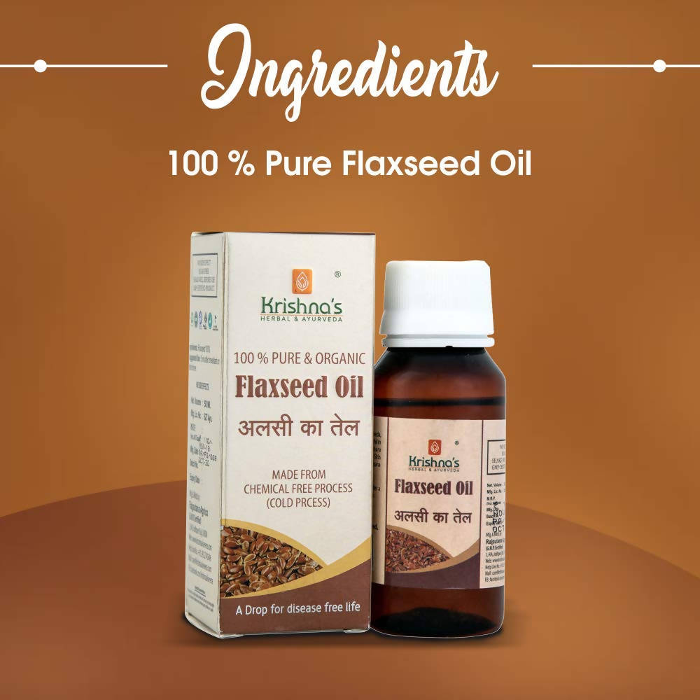 Krishna's Herbal & Ayurveda Flaxseed Oil | Grocsy