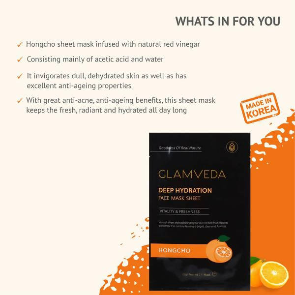 Glamveda Hongcho Anti Acne & Glow Sheet Mask | Grocsy