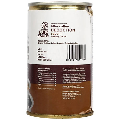 Pure & Sure Organic Filter Coffee Decoction - Smooth | Grocsy