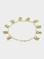 White Gold-Toned Plated Kundan Anklets Set Of 2 - Ruby Raang | Grocsy