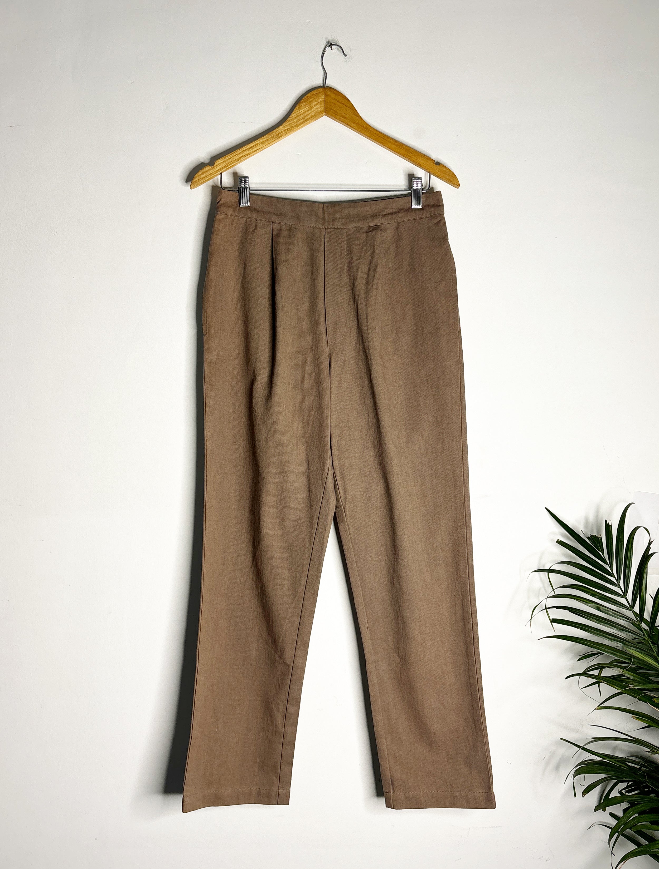 trueBrowns Beige Men's Gauze Pant | Grocsy