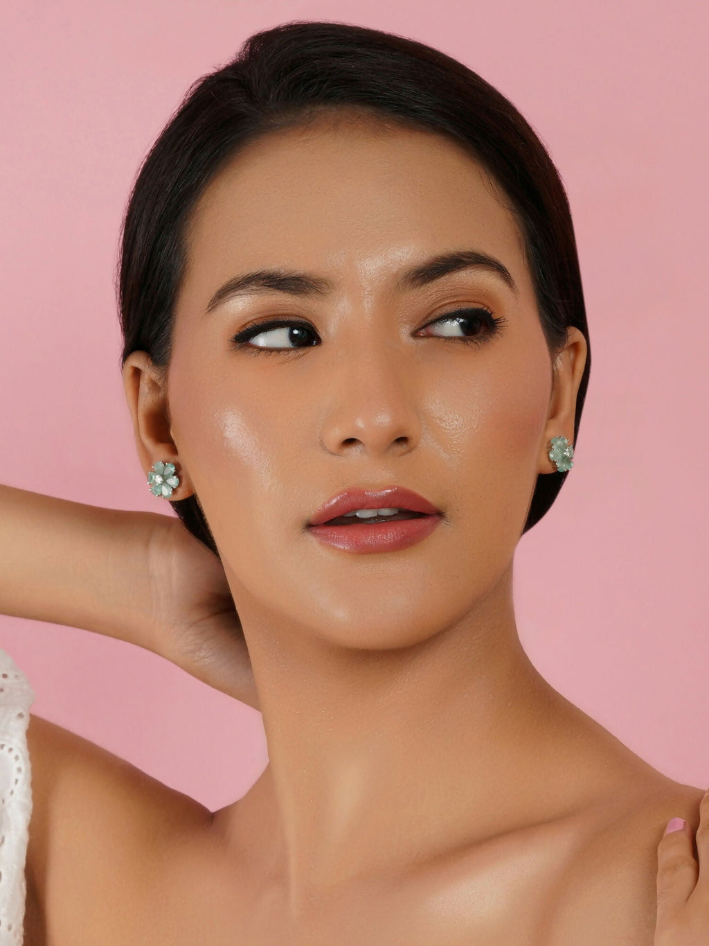 stone stud (mint green ) - Ruby Raang | Grocsy