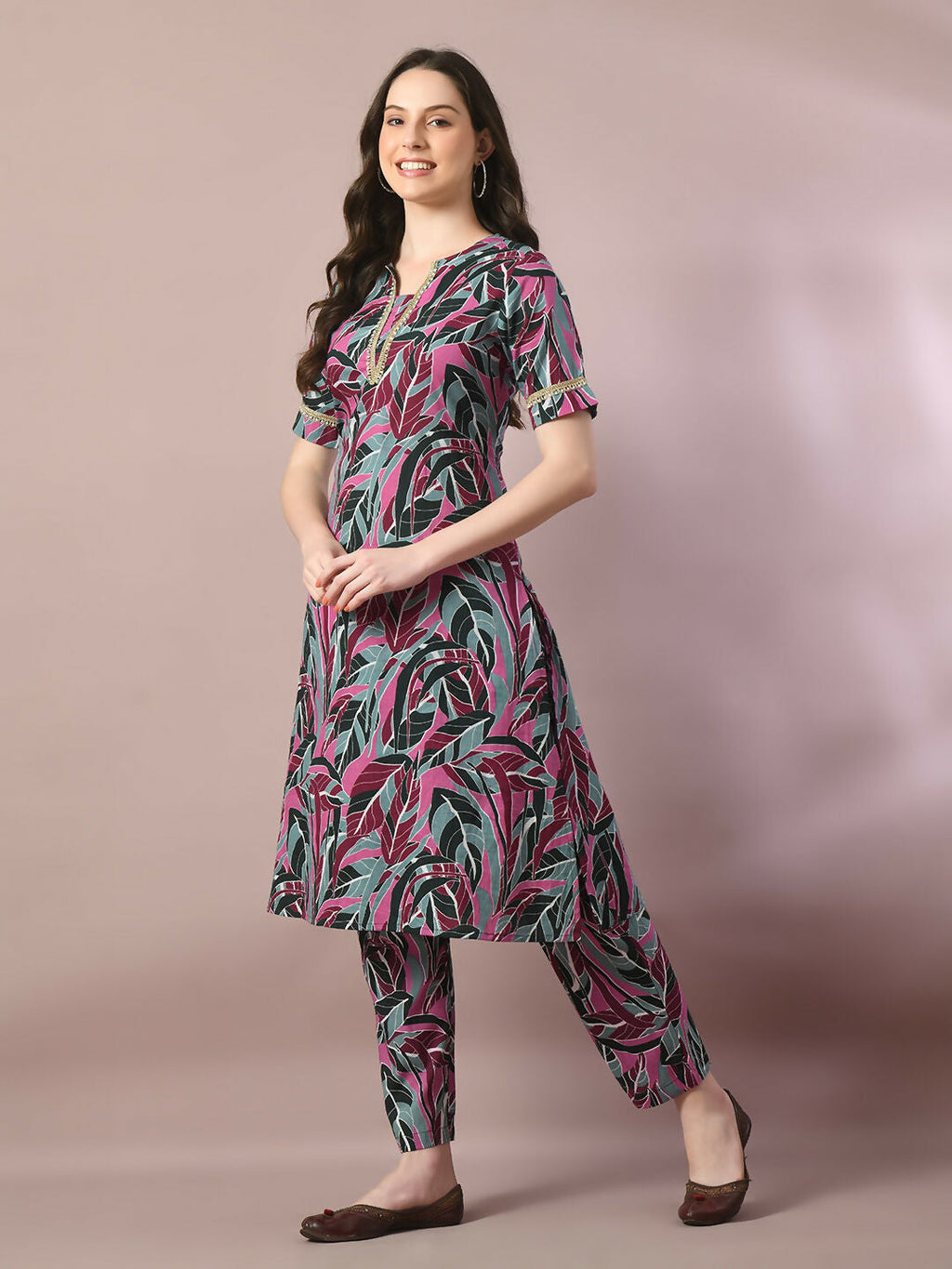 Myshka Women's Multi Printed Cotton Straight Party Kurta Set | Grocsy