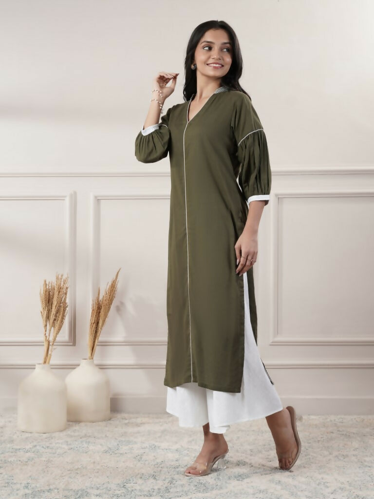 Joban Fashion Women's Khakhi V - Neck Dress | Grocsy