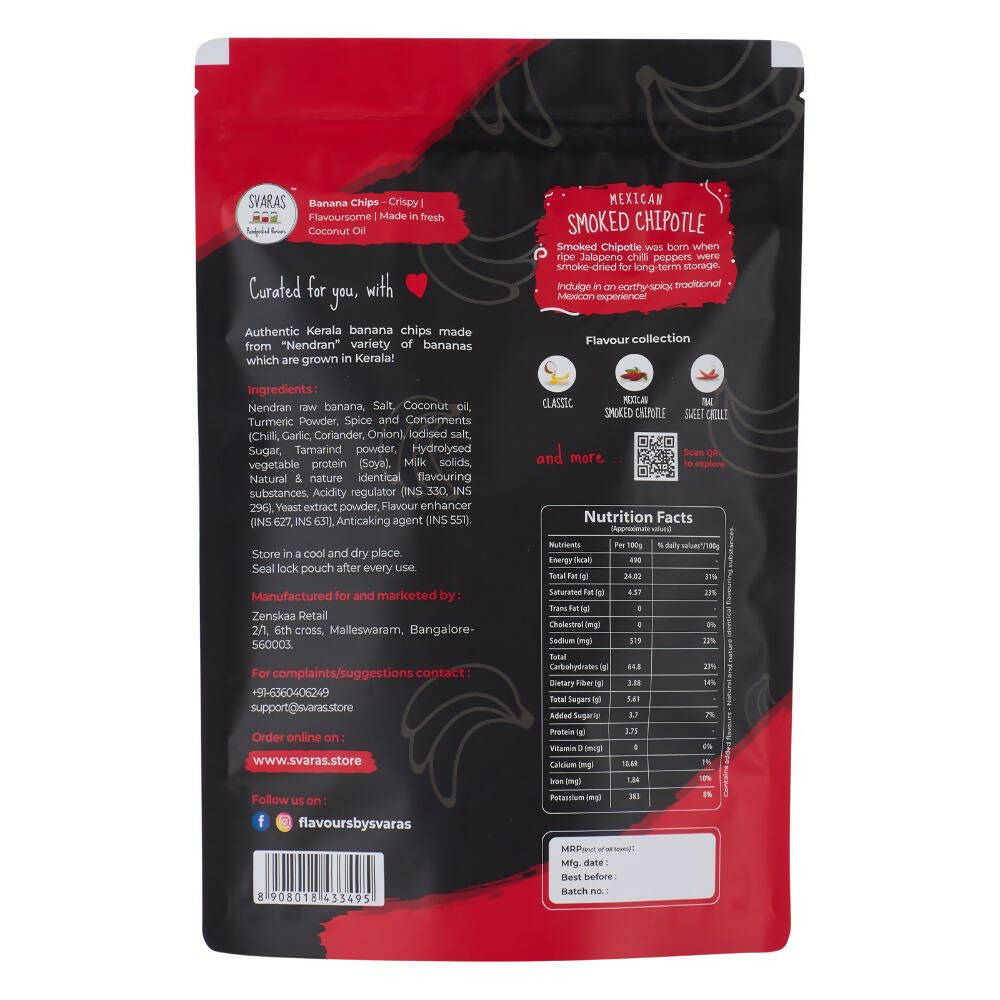 Svaras Kerala Banana Chips Smoked Chipotle | Grocsy