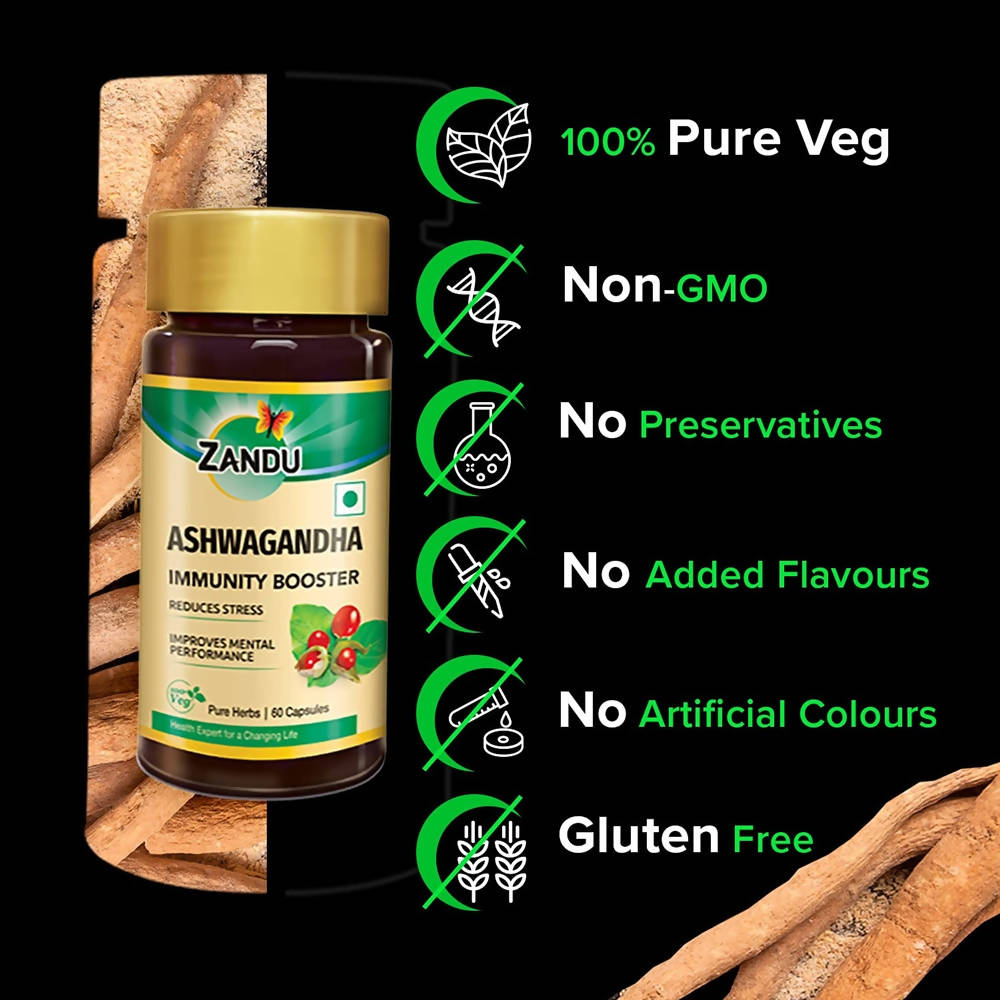 Zandu Ashwagandha Immunity Booster Capsules | Grocsy