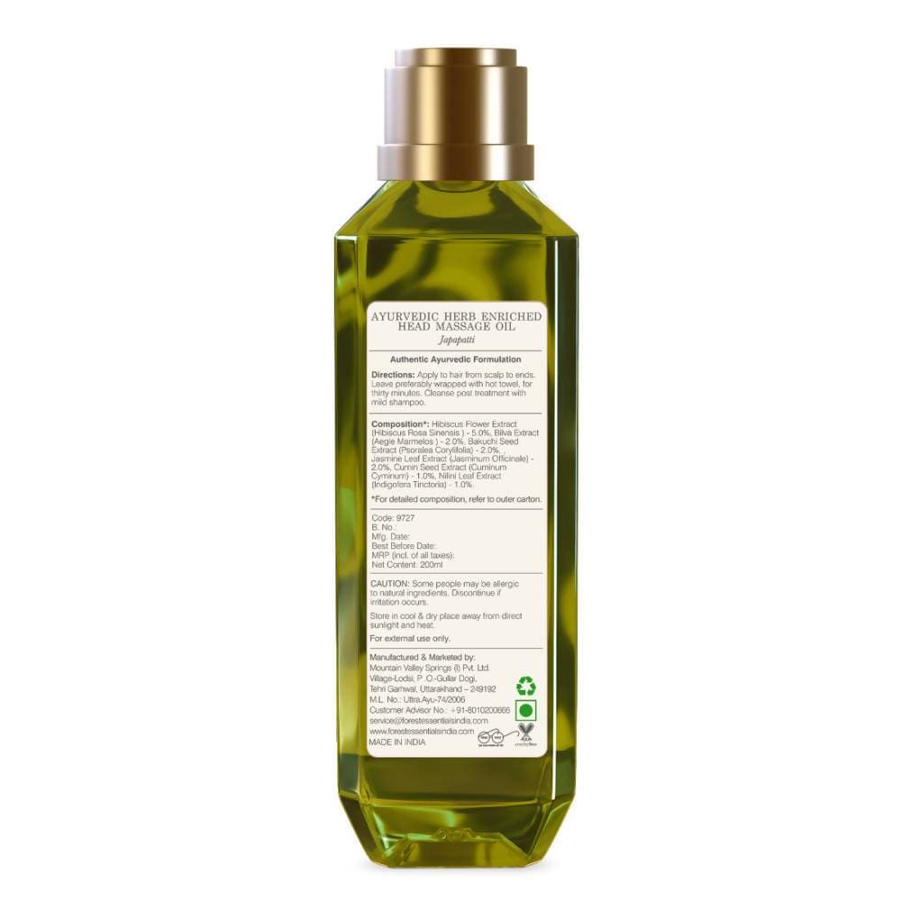 Forest Essentials Ayurvedic Herb Enriched Head Massage Oil Japapatti-200ml | Grocsy