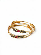 NVR Women Set of 2 Gold Plated Handcrafted Kada Bangle | Grocsy