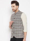 Even Apparels Multi Merino Men's Nehru Jacket-Contrast Lining-Free Pocket Square | Grocsy