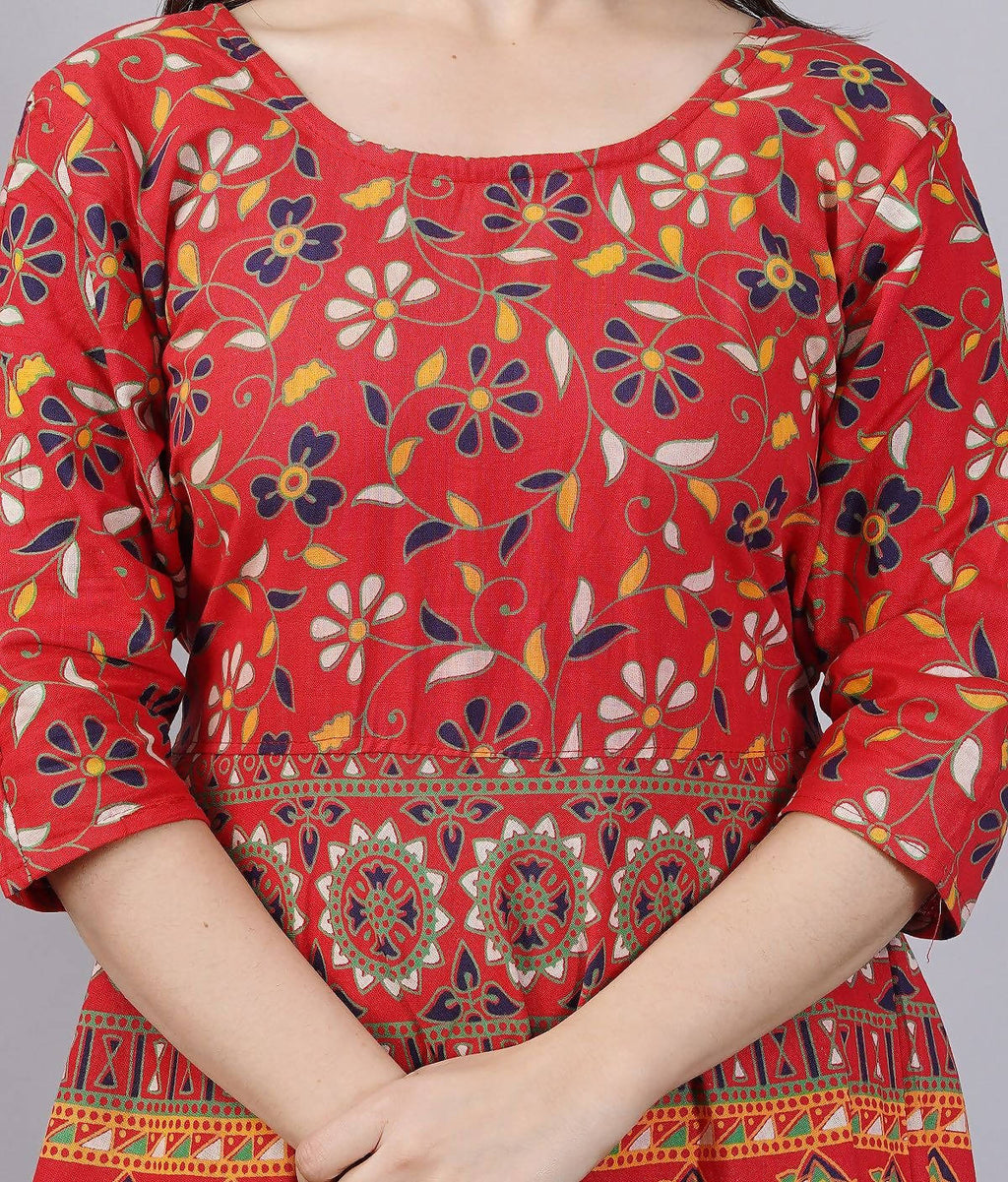 Vamika Multicolor Cotton Printed Party/Casual Wear Kurti (GAM26K) | Grocsy