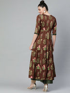 Ahalyaa Women's Traditional wear Kurta - Brown | Grocsy