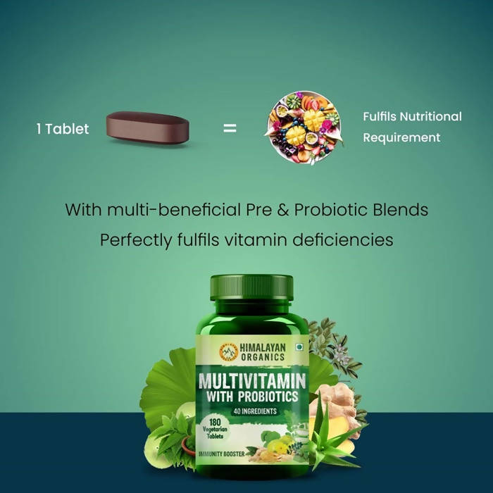 Himalayan Organics Multivitamin With Probiotics Vegetarian Tablets | Grocsy