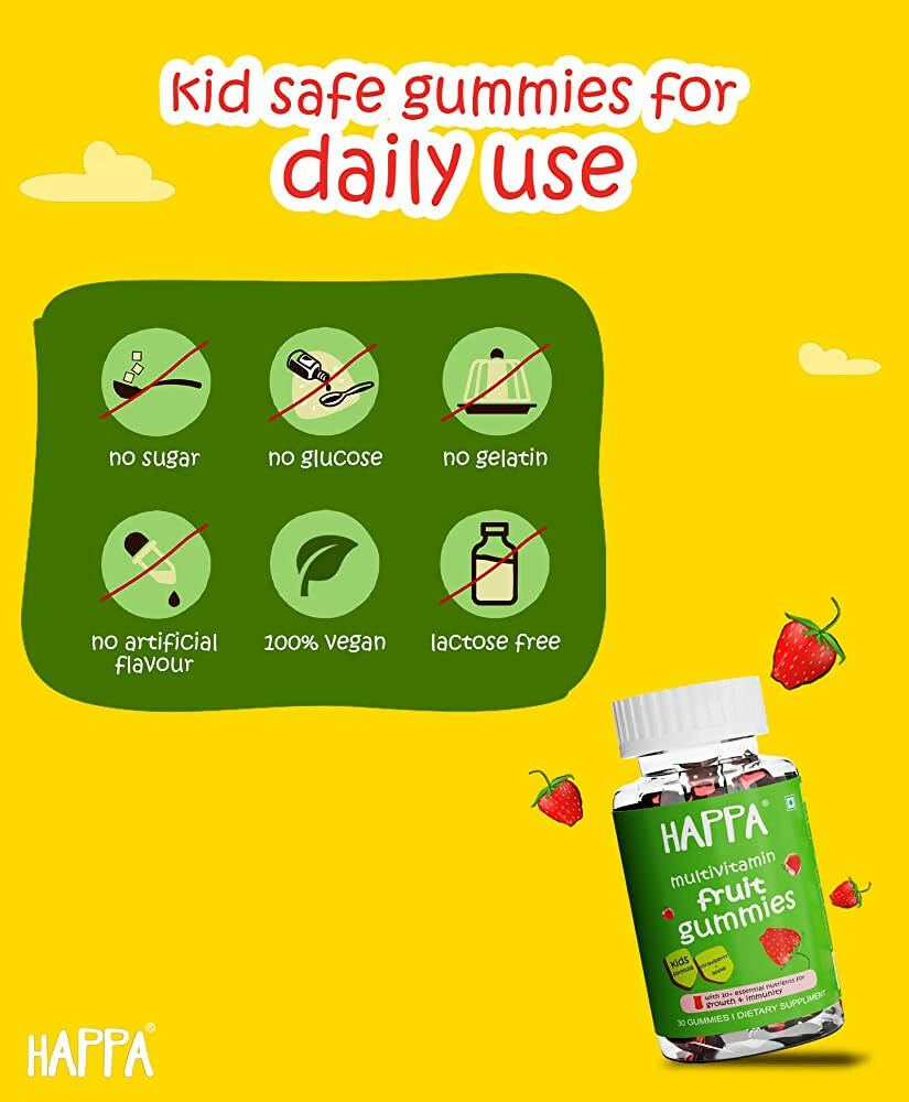 Happa Multivitamin Fruit Gummies For Kids | Grocsy