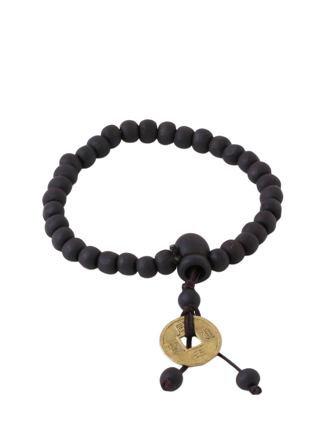NVR Men's Black Beaded Adjustable Bracelet | Grocsy