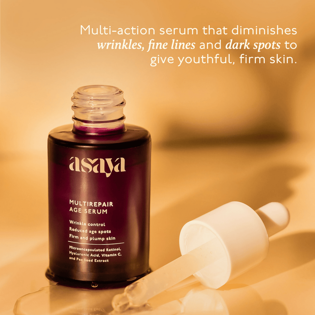 Asaya 0.2% Retinol Peptide Night Serum, Beginner Friendly Anti Aging Face Serum With Vit C | Grocsy