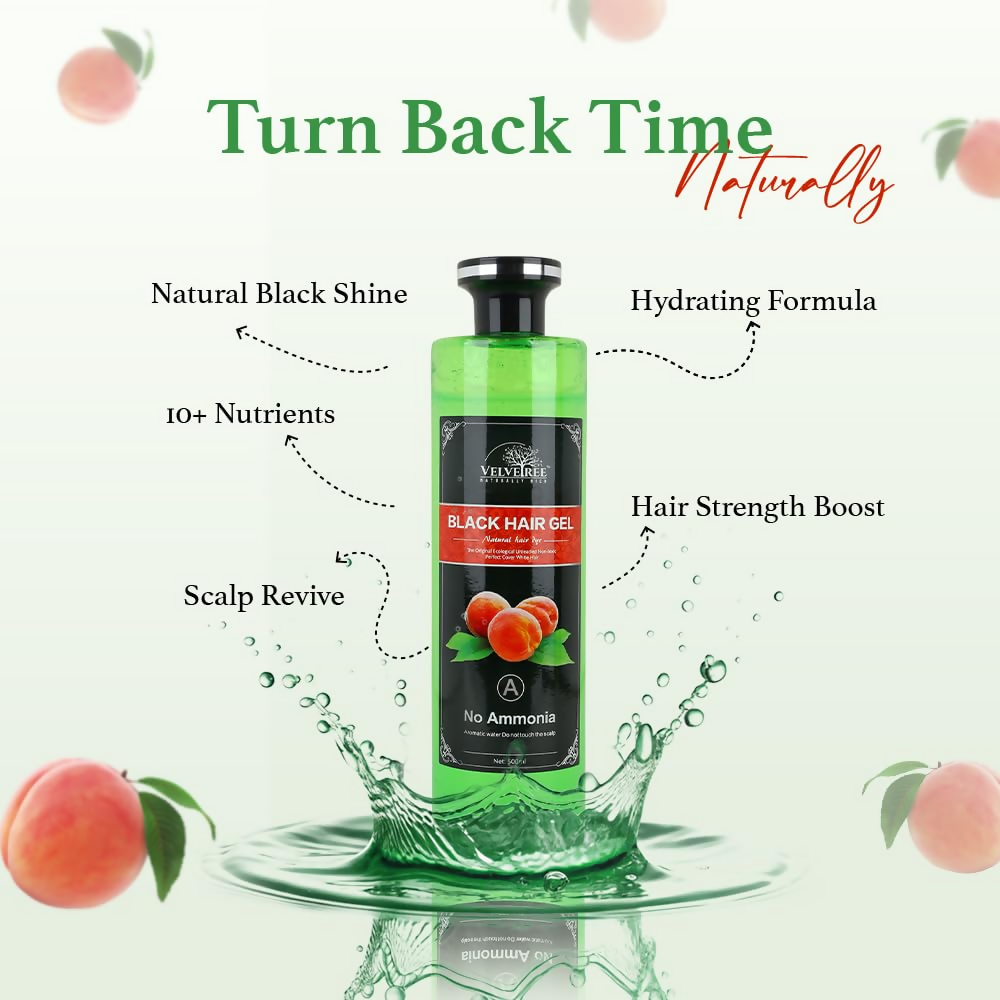 Velvetree Natural Black Hair Gel Dye (Black Hair Gel) | Grocsy