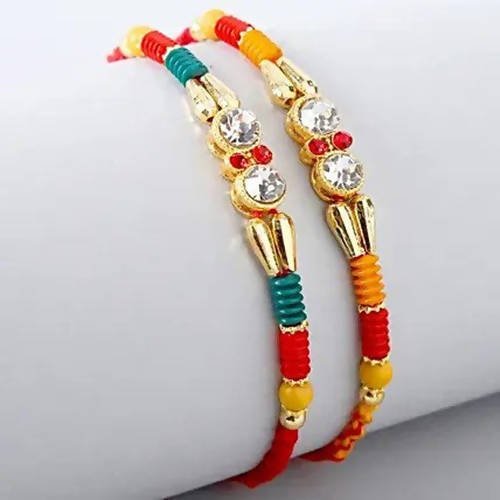 American Diamond Rakhi Set & Snickers Chocolates | Grocsy