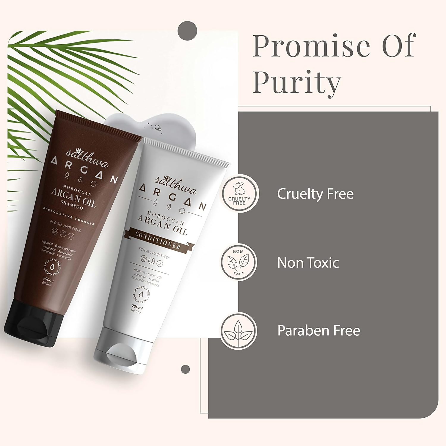 Satthwa Moroccan Argan Oil Shampoo & Conditioner Combo | Grocsy