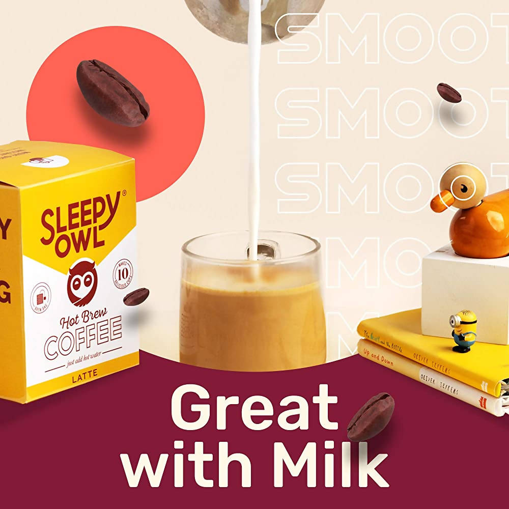 Sleepy Owl Hot Brew Latte Coffee Bags | Grocsy