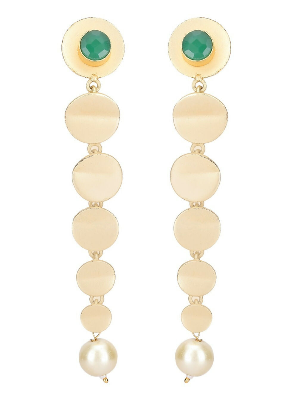 Joban Fashion Women Long Pattern Matte Gold Earrings | Grocsy