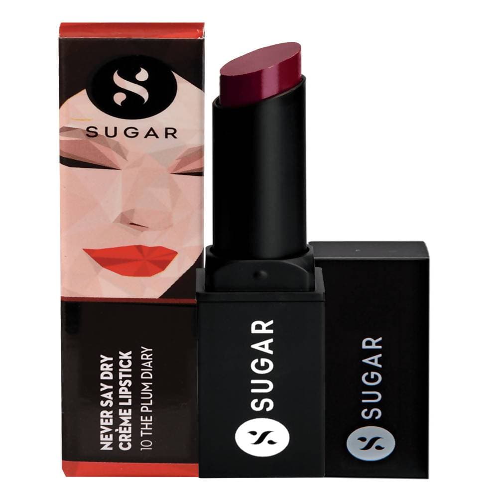 Sugar Never Say Dry Creme Lipstick - The Plum Diary (Vibrant Deep Berry) | Grocsy
