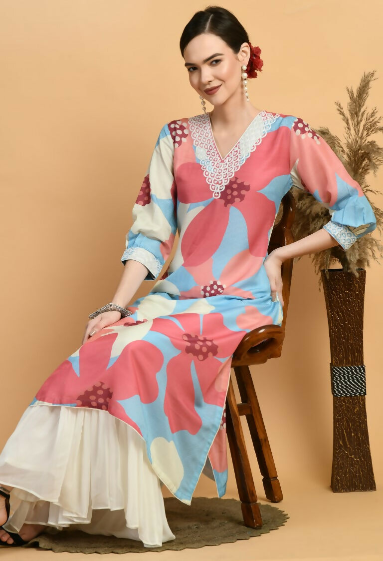 Joban Fashion Print Maslin Kurta Set | Grocsy