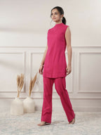 Joban Fashion Women's Fuchsia Cotton Co-Ord Set | Grocsy
