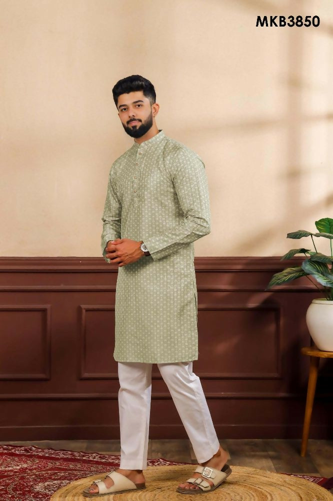 Pista Art Silk Digital Printed, Embroidery Work Kurta Set - Mahotsav | Grocsy
