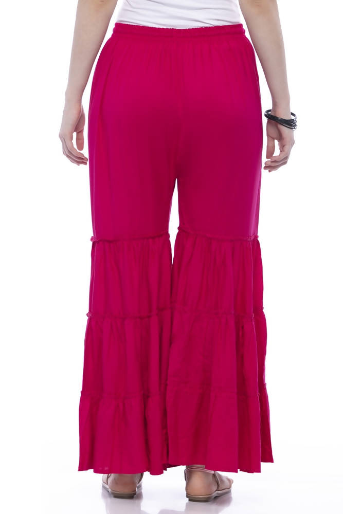 Mominos Fashion Reyon Cotton Magenta Palazzo | Grocsy