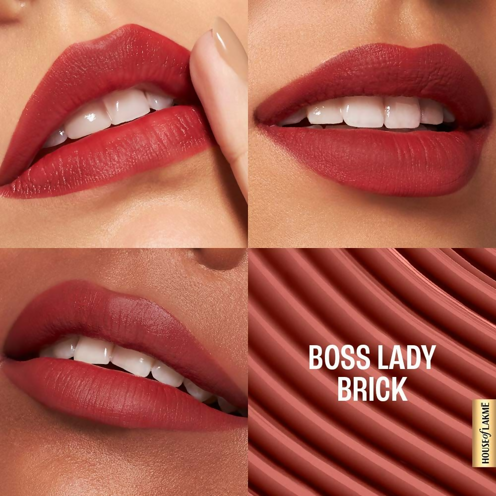 Lakme 9to5 Hya Matte Liquid Lipstick + Hyaluronic Acid - Boss Lady Brick | Grocsy