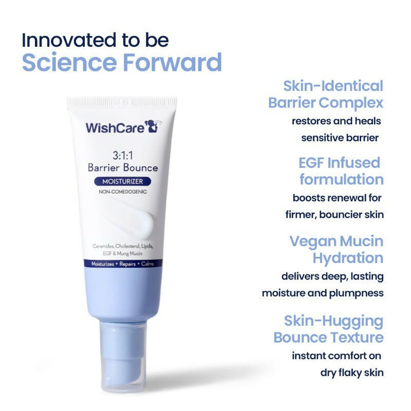 Wishcare 3:1:1 Barrier Bounce Moisturizer with Non-Comedogenic | Grocsy