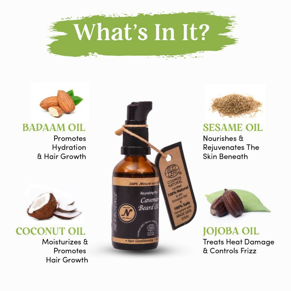 Herbcience Nourishing Pro-V Caveman Beard Oil | Grocsy