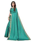 Vamika Dola Silk Green Lace Border Bollywood Style Saree (SUCHI GREEN) | Grocsy