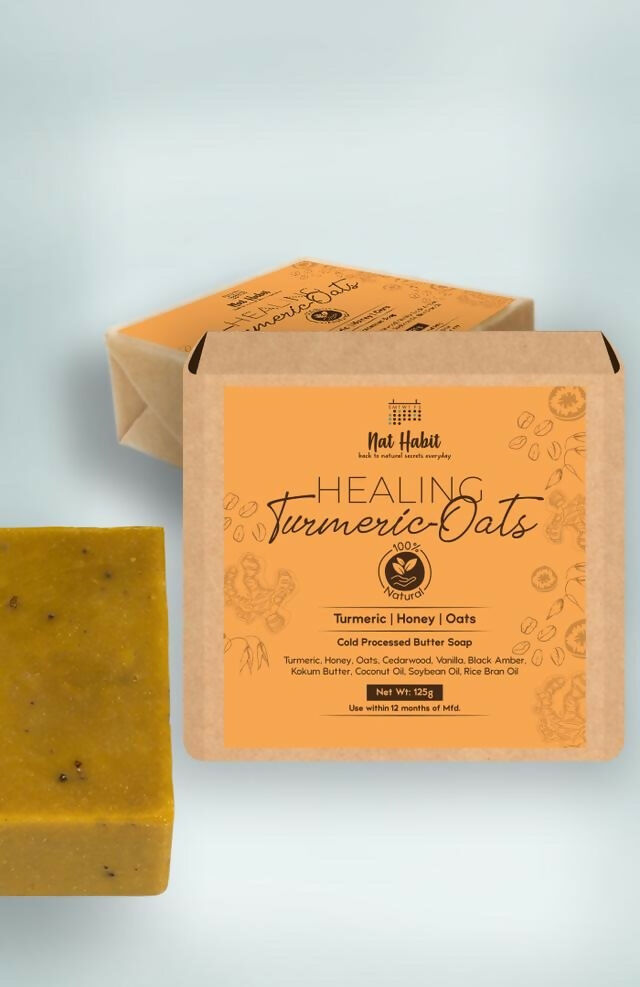 Nat Habit Cold Processed Healing Turmeric-Oats Soap | Grocsy