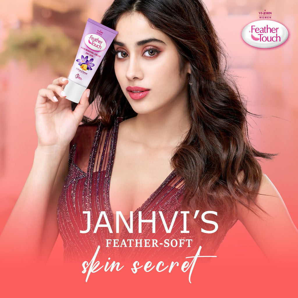 VI-JOHN Feather Touch Saffron & Honey Hair Removal Cream for Women for Dry Skin, Suitable for Legs, Underarms, Bikini Line, Arms | Grocsy