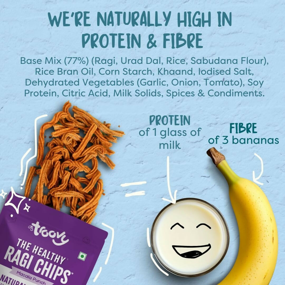 Troovy Healthy Masala Ragi Chips Tasty & High Protein Snacks | Grocsy