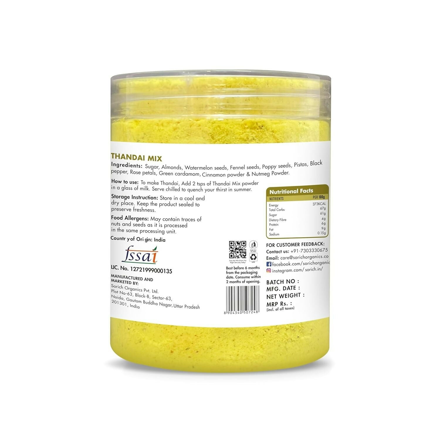 Sorich Organics Thandai Mix | Grocsy