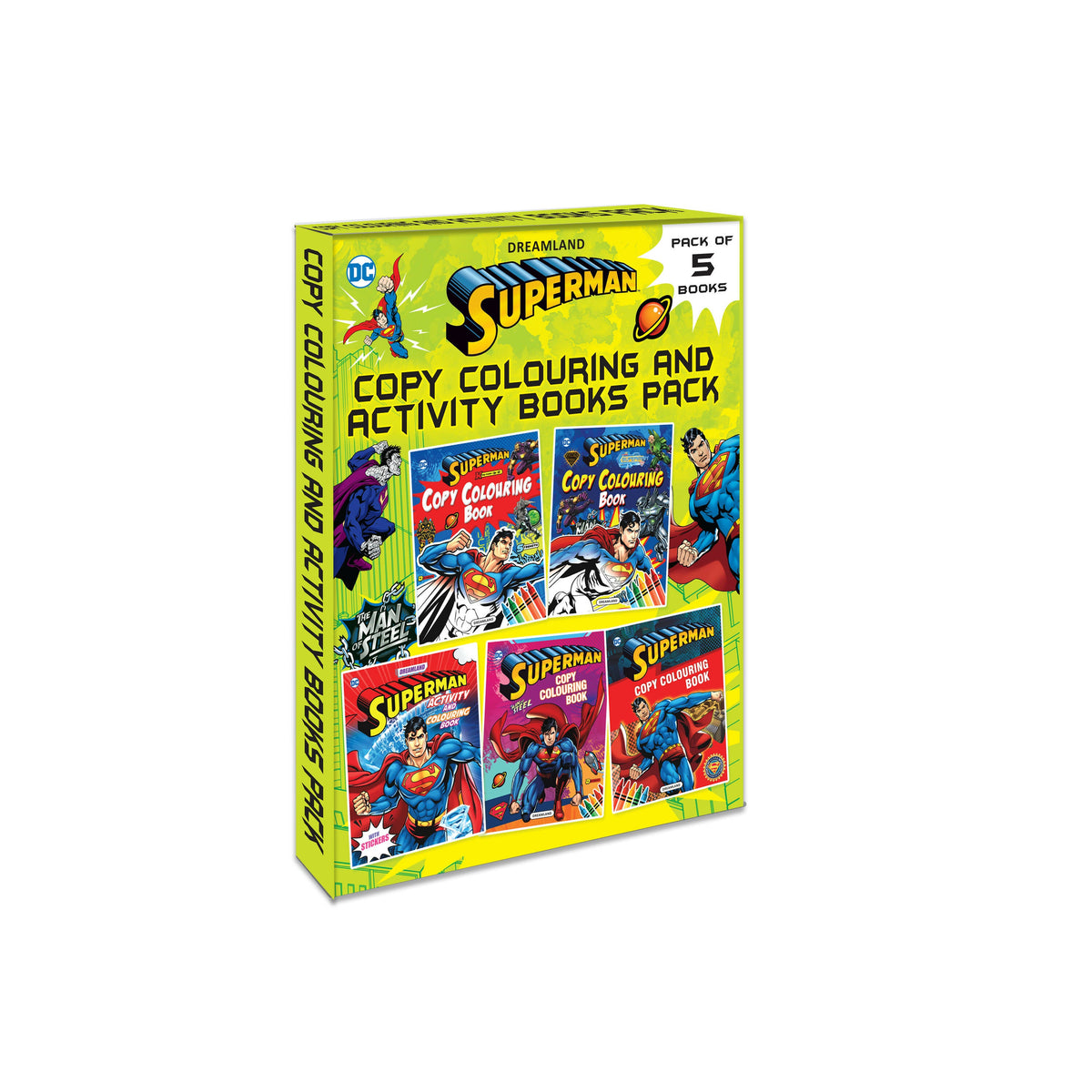 Dreamland Superman Copy Colouring and Activity Books Pack (A Pack of 5 Books) | Grocsy