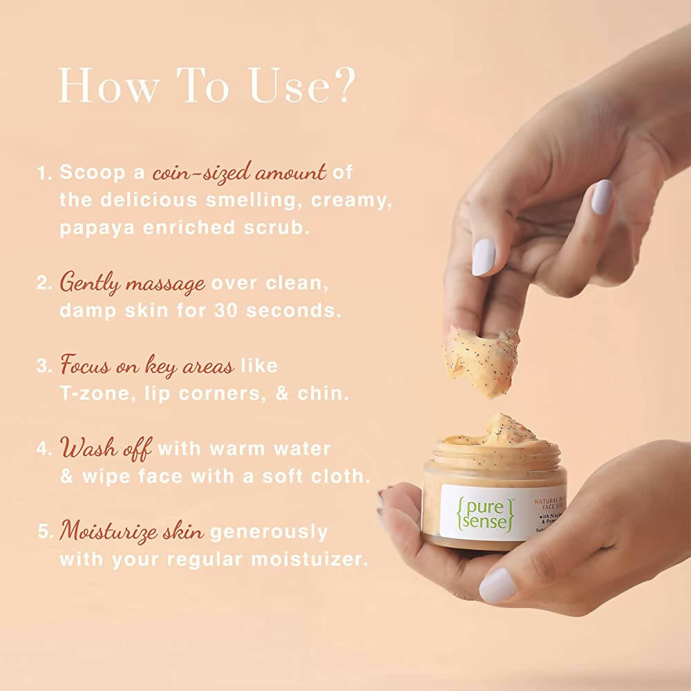PureSense Natural Papaya Face Scrub | Grocsy